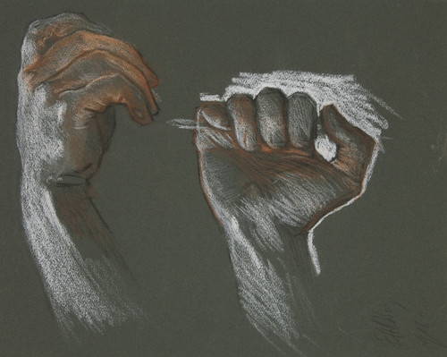 Digital Print - Sketch of twohands by Edwin Austin Abbey