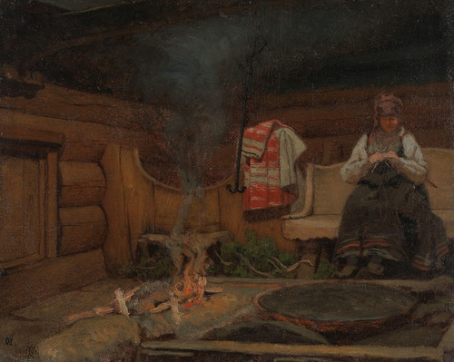 Digital Print - Farm Interior from Setesdal by Olaf Isaachsen
