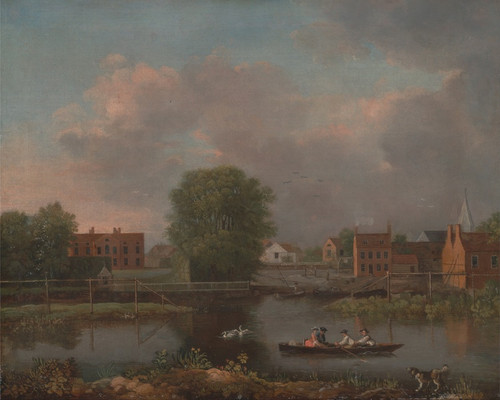 Digital Print - A River Landscape, possibly a View from the West End of Rochester Bridge by John Inigo Richards