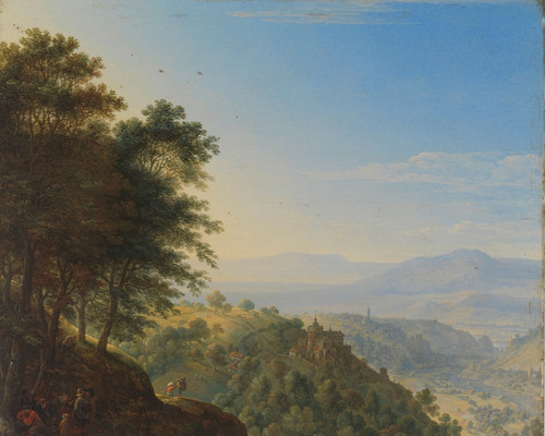 Digital Print - Berglandschap bij Boppard aan de Rijn by Herman Saftleven