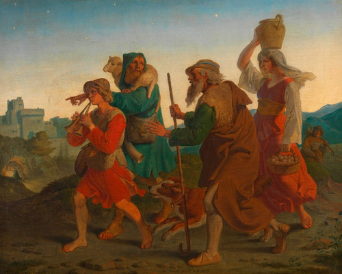 Digital Print - Gang der Hirten zur Krippe by Joseph von Fhrich