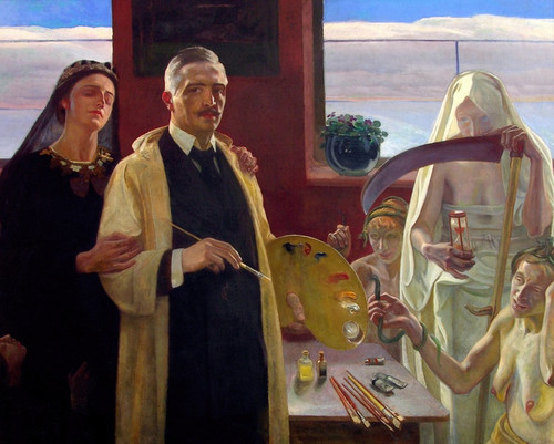 Digital Print - Self-portrait with harpies by Jzef Unierzyski