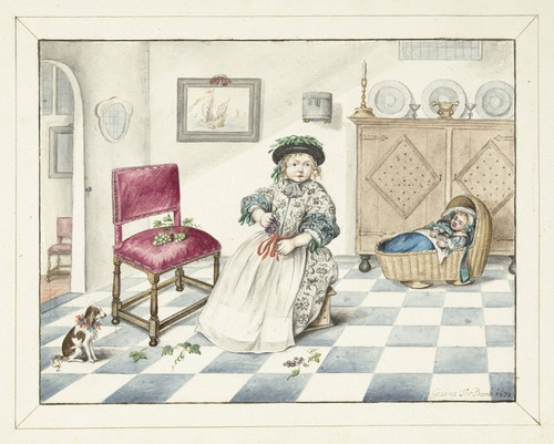Digital Print - Gerrit en Cornelis Schellinger als kind by Gesina ter Borch