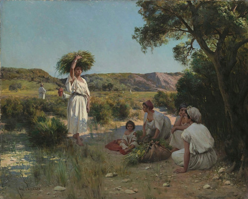 Digital Print - Gleaners Resting in the Shade by Jean Baptiste Paul Lazerges Digital Print - Gleaners Resting in the Shade by Jean Baptiste Paul Lazerges