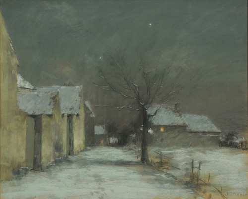 Digital Print - Neige et clair de lune  Chamigny by Joseph-Paul Mesl