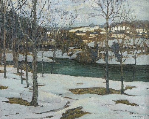 Digital Print - River in Snow by Walter Elmer Schofield