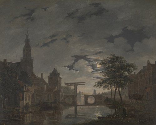 Digital Print - Dutch Town by Moonlight by Bartholomeus Johannes van Hove