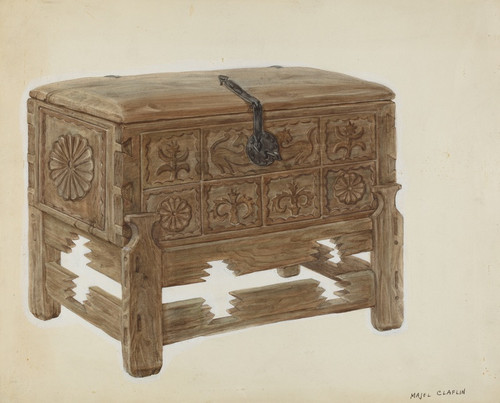Digital Print - Casa en Mesita or Chest on Stand by Majel G. Claflin
