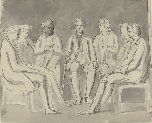 Digital Print - Group of Men Seated in a Circle (recto) by William Blake