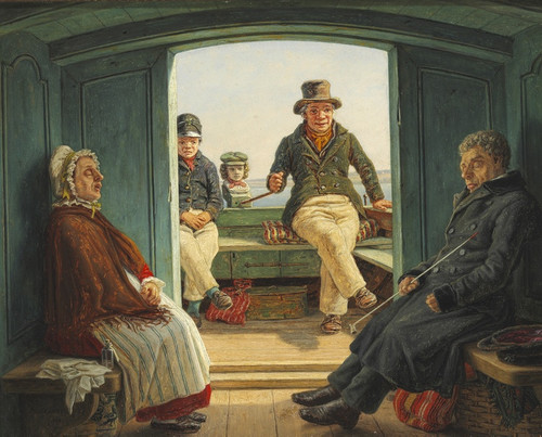 Digital Print - Rejsescene om bord i en hollandsk trkskjte by Martinus Rrbye