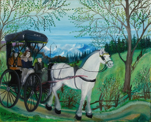 Digital Print - En Route Pour La Fte by Simone Marie Bouchard