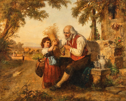 Digital Print - Harvest in the Roman Campagna by Bernhard Reinhold