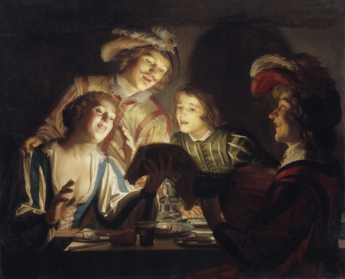 Digital Print - Musical Group by Candlelight by Gerard van Honthorst
