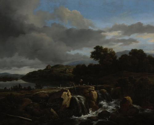 Digital Print - Landscape with Cascade by Jacob van Ruisdael