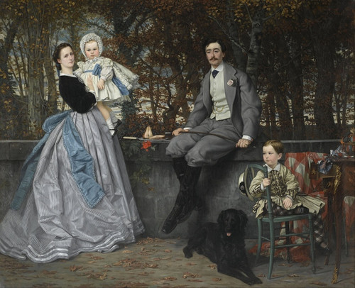 Digital Print - Portrait Of The Marquis And Marchioness Of Miramon And Their Children by James Tissot