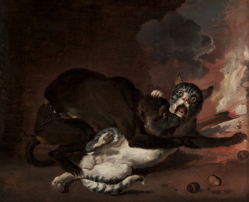 Digital Print - The Monkey and the Cat by Abraham Hondius