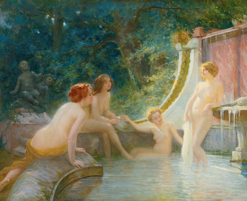 Digital Print - Young Bathers In A Fountain by Albert-Auguste Fouri Digital Print - Young Bathers In A Fountain by Albert-Auguste Fouri