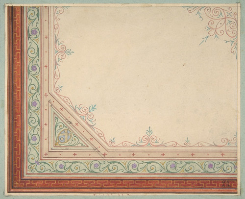 Digital Print - Partial design for the painted decoration of a ceiling by Jules-Edmond-Charles Lachaise