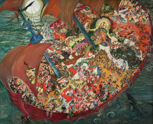 Digital Print - Das Narrenschiff by Oskar Laske