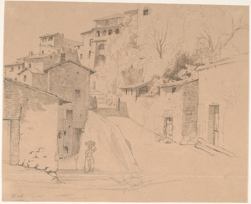 Digital Print - Via Piave med La Porta Su i Olevano Romano by Wilhelm Marstrand