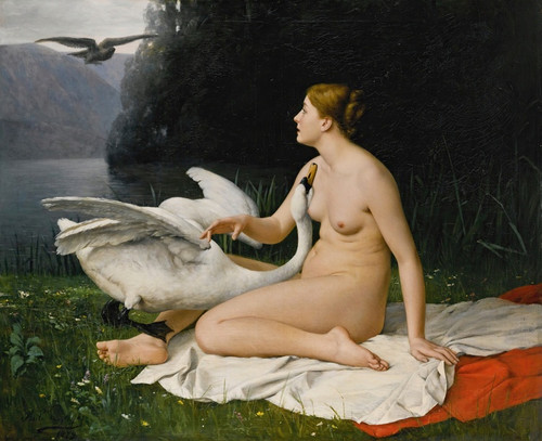 Digital Print - Leda and the swan by Jean Baptiste Paul Lazerges Digital Print - Leda and the swan by Jean Baptiste Paul Lazerges