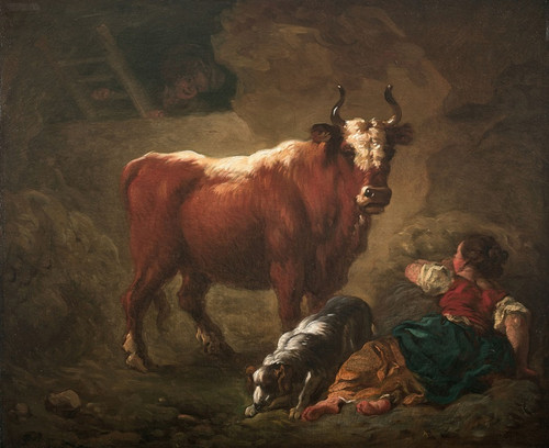 Digital Print - Intrieur d'table by Jean-Honor Fragonard