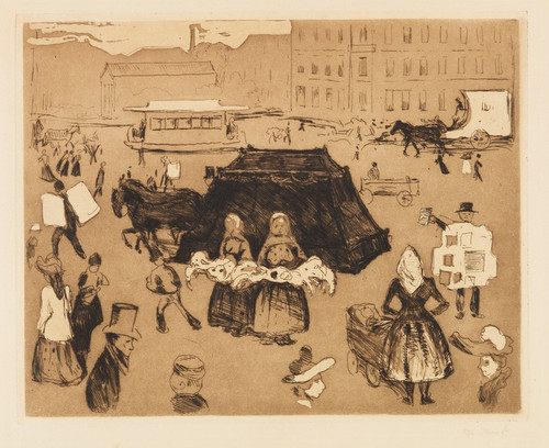 Digital Print - Der Leichenwagen. Potsdamer Platz by Edvard Munch