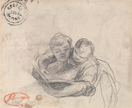 Digital Print - Couple Reading a Book by George Romney