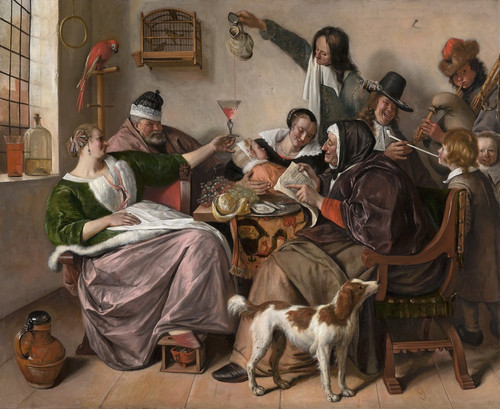 Digital Print - As the Old Sing,So Pipe the Young by Jan Steen