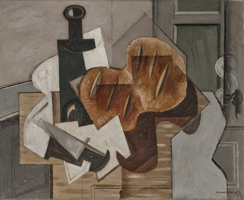 Digital Print - Couteau, bouteille et pain breton by Louis Marcoussis