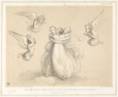 Digital Print - The Harpies Attacking the Daughters of Pandarus by John Doyle