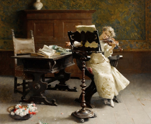 Digital Print - The violinist by Giovanni Paolo Bedini