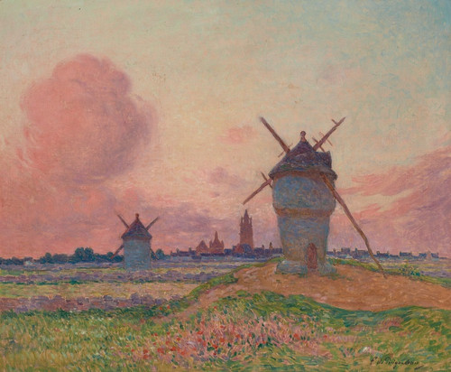 Digital Print - Coucher de soleil  Bourg de Batz, Bretagne by Ferdinand du Puigaudeau