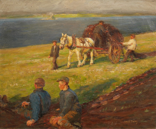 Digital Print - Spreading the nets by Harold Harvey