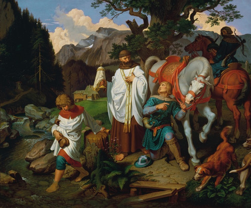 Digital Print - Rudolf von Habsburg und der Priester by Joseph von Fhrich