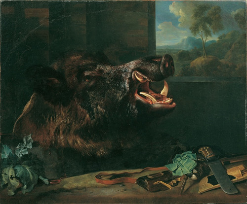 Digital Print - Wildschweinstillleben by Johann Georg de Hamilton