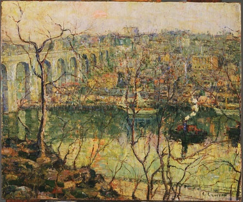Digital Print - High Bridge, Early Moon by Ernest Lawson
