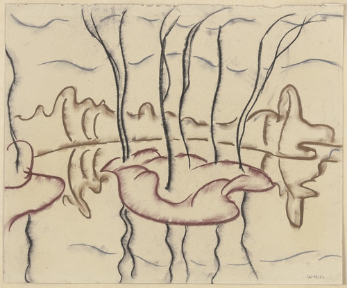 Digital Print - Park island in the pond by Walter Ophey