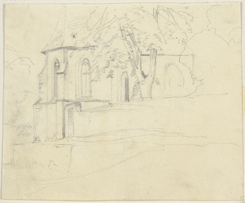 Digital Print - Chor einer gotischen Kirche und Kirchhof by Jakob Becker