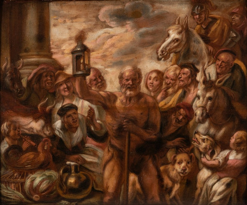 Digital Print - Diogenes Searching for an Honest Man by Jacob Jordaens