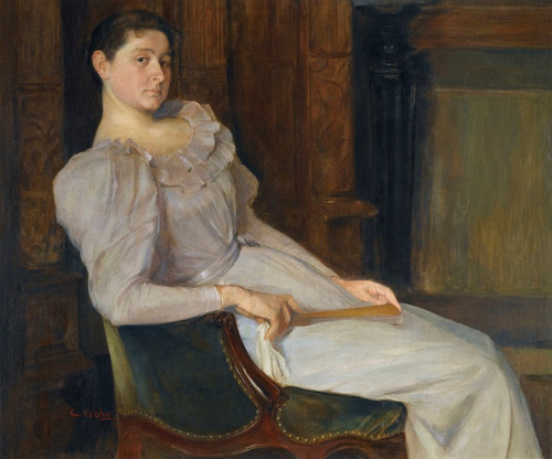 Digital Print - Girl In White by Christian Krohg