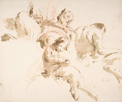 Digital Print - Two Seated Satyrs and a Child Satyr by Giovanni Battista Tiepolo Digital Print - Two Seated Satyrs and a Child Satyr by Giovanni Battista Tiepolo