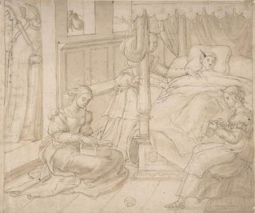 Digital Print - St. Nicholas and the Three Daughters of the Poor Gentleman by Circle of Jan Swart van Groningen