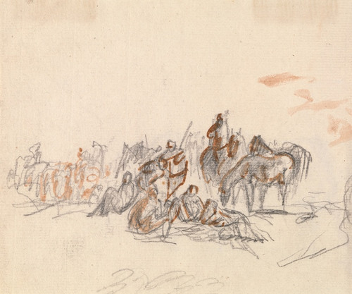 Digital Print - Group with Figures and Horses by Sawrey Gilpin