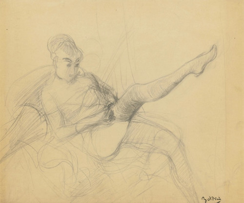 Digital Print - Seated Woman Putting on Her Stocking by Giovanni Boldini