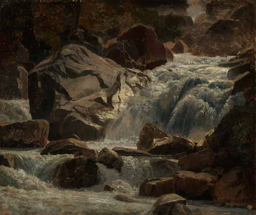Digital Print - Schweizer Bergbach by Johann Wilhelm Schirmer