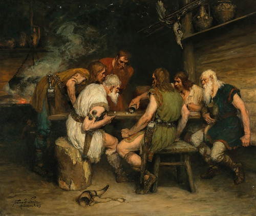 Digital Print - A Game of Dice by Ferdinand Leeke