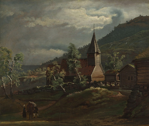Digital Print - The Church at Gaupne in Sogn by Knud Baade
