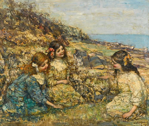 Digital Print - Blowing The Dandelion by Edward Atkinson Hornel