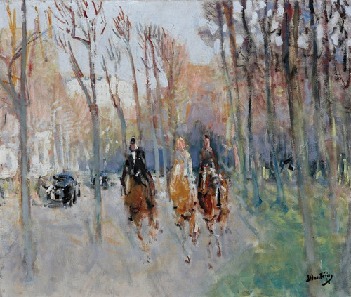 Digital Print - Cavaliers Au Bois De Boulogne by Pierre-Eugne Montzin